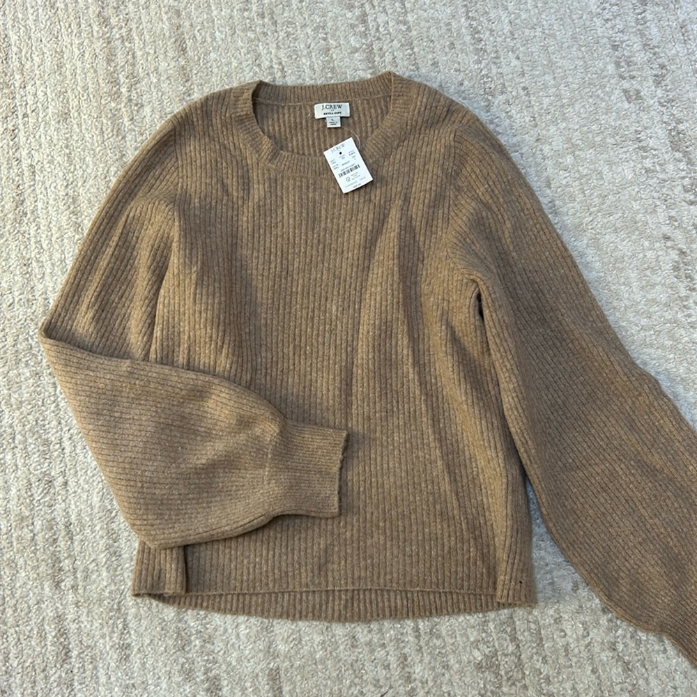 JCrew Extra Soft Balloon Sleeve Ribbed Sweater